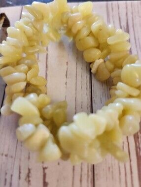 3/$20 SALE! Yellow Chip Beaded Stretch Bracelet